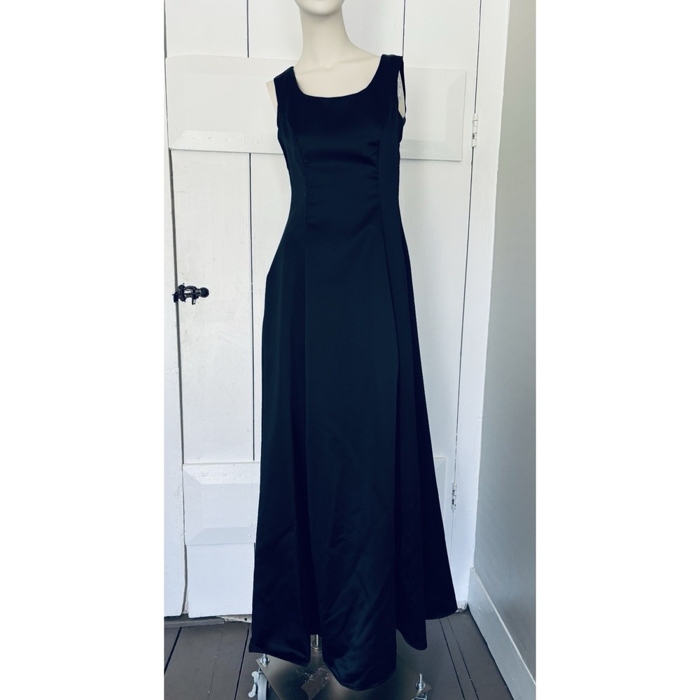 Vintage Southeastern Black Dress Women's Size 0 Long Formal Bridal Prom 80's 90s